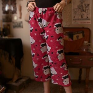 Sanrio Hello Kitty Print Fleece Pajama Pants Women's Small/Medium Hot Pink